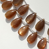 Golden Moonstone Flat Pear Briolette