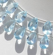 Blue Topaz Gemstone Concave Cut Pan