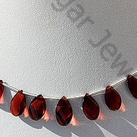 Garnet Gemstone  Twisted Flat Pear