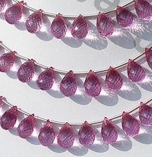 Pink Topaz Gemstone Tear Drops Briolette