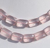 Rose Quartz Gemstone  Faceted Rectangles