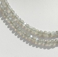 Grey Moonstone  Faceted Rondelle