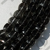 Black Rutilated Quartz  Faceted Cube