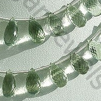Green Amethyst Gemstone Tear Drops Briolette