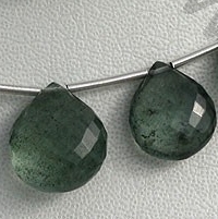 Moss Aquamarine  Heart Briolette
