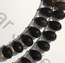 Smoky Quartz Concave Cut Drop