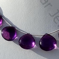Amethyst Gemstone Heart Briolette