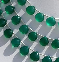 Green Onyx  Heart Briolette