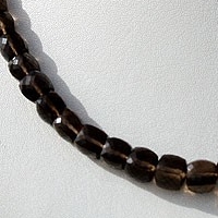8 inch strand Smoky Quartz Gemstone Faceted Cube