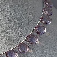 Pink Amethyst  Concave Cut Faceted Heart