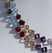 Semi Precious Gemstone Faceted Cube