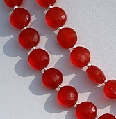 Carnelian Gemstone Faceted Coin