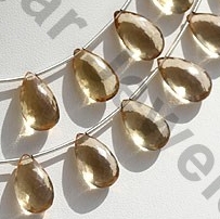 Champagne Citrine  Flat Pear Briolette