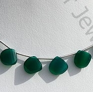 Green Onyx Twisted Heart Briolette
