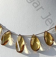 Honey Quartz Gemstone Twisted Flat Pear
