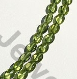 Peridot Gemstone Beads  Oval Plain