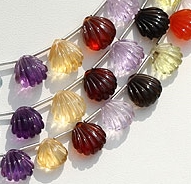 Semi Precious Gemstone Carved Spiral cut heart