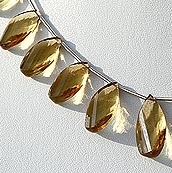 Honey Quartz Gemstone Twisted Flat Pear