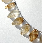 Golden Rutilated Quartz Twisted Flat Pear