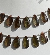 Andalusite Gemstone  Flat Pear Briolette