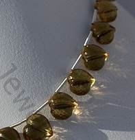 Honey Quartz Faceted Chubby Heart