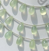 Prehnite Gemstone  Tear Drops Briolette