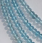 Blue Topaz Gemstone  Faceted Rondelle