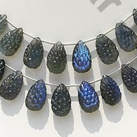 Labradorite carved flat pear