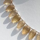 Champagne Citrine Carved Leaf