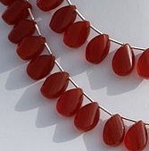 Carnelian Gemstone Twisted Flat Pear