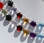 Semi Precious Multi  Puffed Diamond Cut