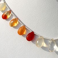 Mexican Fire Opal  Gemstone  Flat Pear Briolette