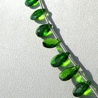 Chrome Diopside  Flat Pear Briolette