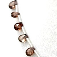 Brown Zircon Gemstone Flat Pear Briolette
