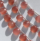 Rhodochrosite Gemstone  Heart Briolette