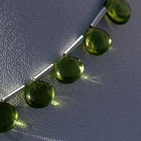 Peridot Gemstone Beads  Plain Heart
