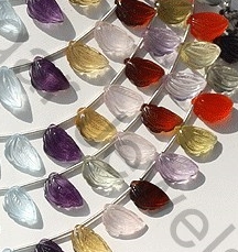Semi Precious Gemstone Multi Carved Beads