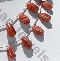 Rhodochrosite Flat Pear Briolette