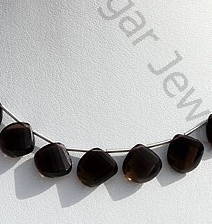 Smoky Quartz Gemstone Twisted Heart Briolette