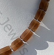 Coffee Moonstone Faceted Rectangle