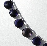 Iolite Gemstone Heart Briolette