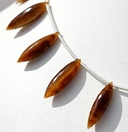 Tiger eye gemstone dew drop shape