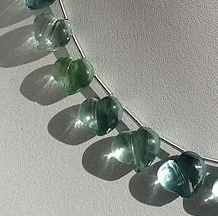 Fluorite Chubby Heart Plain Beads