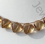 Champagne Citrine Faceted Chubby Heart