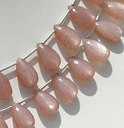 Pink Moonstone Flat Pear Briolette