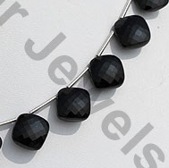 Black Tourmaline Puffed Diamond Cut