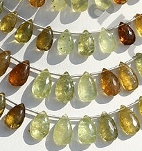 Grossular Garnet  Flat Pear Briolette
