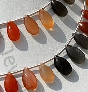 Peach Moonstone Flat Pear Briolette