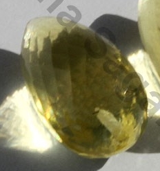 Lemon Quartz Half Drilled Gemstone