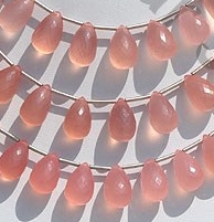 Pink Chalcedony Tear Drops briolette